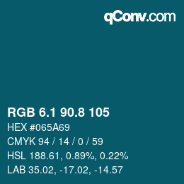 カラーコード: RGB 6.1 90.8 105 | qconv.com