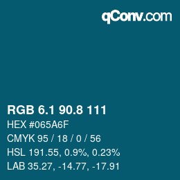Color code: RGB 6.1 90.8 111 | qconv.com
