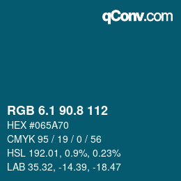 Color code: RGB 6.1 90.8 112 | qconv.com