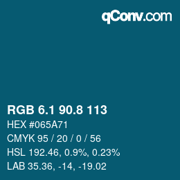 カラーコード: RGB 6.1 90.8 113 | qconv.com