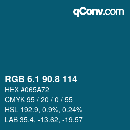 カラーコード: RGB 6.1 90.8 114 | qconv.com
