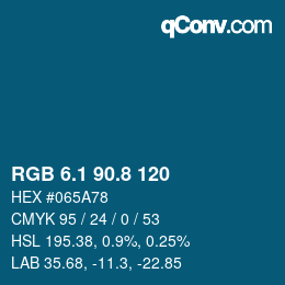 カラーコード: RGB 6.1 90.8 120 | qconv.com