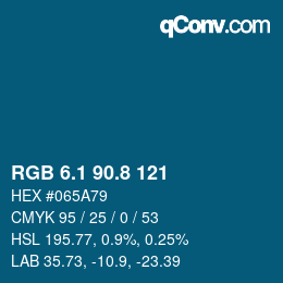 Color code: RGB 6.1 90.8 121 | qconv.com