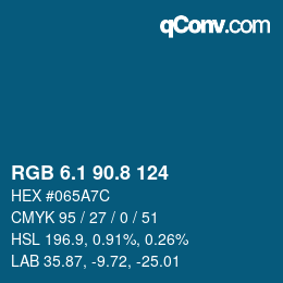 カラーコード: RGB 6.1 90.8 124 | qconv.com