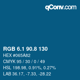 Color code: RGB 6.1 90.8 130 | qconv.com