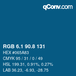 Farbcode: RGB 6.1 90.8 131 | qconv.com