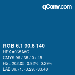 Color code: RGB 6.1 90.8 140 | qconv.com
