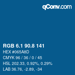 Farbcode: RGB 6.1 90.8 141 | qconv.com