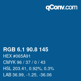 カラーコード: RGB 6.1 90.8 145 | qconv.com