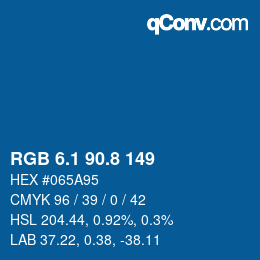 Color code: RGB 6.1 90.8 149 | qconv.com