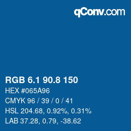 Color code: RGB 6.1 90.8 150 | qconv.com