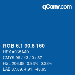 Color code: RGB 6.1 90.8 160 | qconv.com