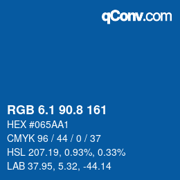 カラーコード: RGB 6.1 90.8 161 | qconv.com