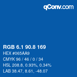 Farbcode: RGB 6.1 90.8 169 | qconv.com