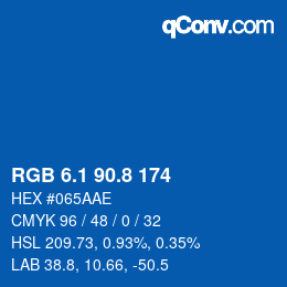 Farbcode: RGB 6.1 90.8 174 | qconv.com