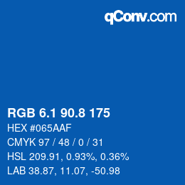 カラーコード: RGB 6.1 90.8 175 | qconv.com