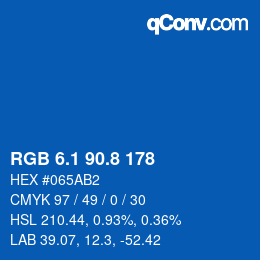 Color code: RGB 6.1 90.8 178 | qconv.com