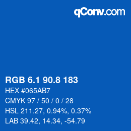 Color code: RGB 6.1 90.8 183 | qconv.com