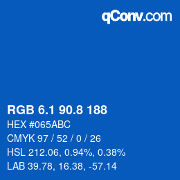Farbcode: RGB 6.1 90.8 188 | qconv.com