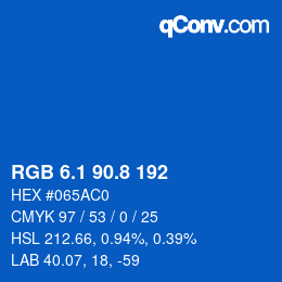 カラーコード: RGB 6.1 90.8 192 | qconv.com