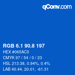 Farbcode: RGB 6.1 90.8 197 | qconv.com
