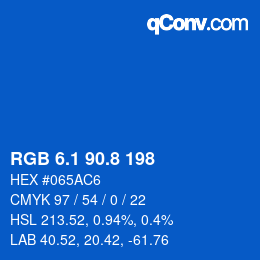 Color code: RGB 6.1 90.8 198 | qconv.com