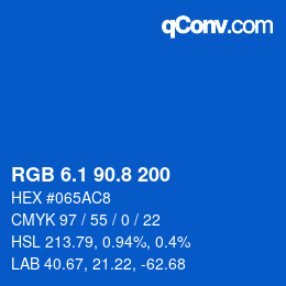 カラーコード: RGB 6.1 90.8 200 | qconv.com