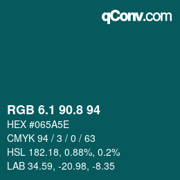 カラーコード: RGB 6.1 90.8 94 | qconv.com