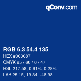 カラーコード: RGB 6.3 54.4 135 | qconv.com