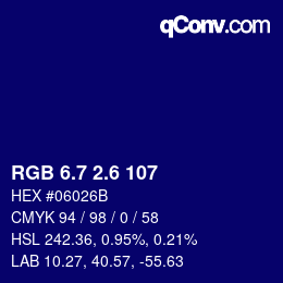 カラーコード: RGB 6.7 2.6 107 | qconv.com