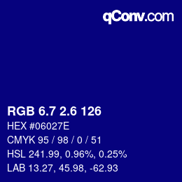 カラーコード: RGB 6.7 2.6 126 | qconv.com