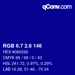 カラーコード: RGB 6.7 2.6 146 | qconv.com