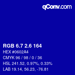 カラーコード: RGB 6.7 2.6 164 | qconv.com