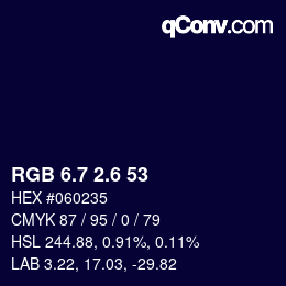 カラーコード: RGB 6.7 2.6 53 | qconv.com