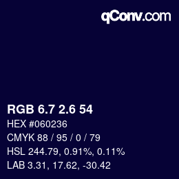 カラーコード: RGB 6.7 2.6 54 | qconv.com