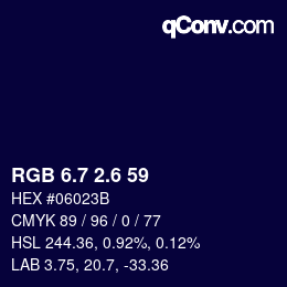 カラーコード: RGB 6.7 2.6 59 | qconv.com
