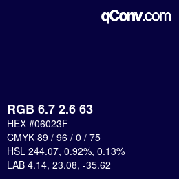 カラーコード: RGB 6.7 2.6 63 | qconv.com
