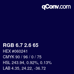 カラーコード: RGB 6.7 2.6 65 | qconv.com