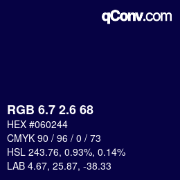 カラーコード: RGB 6.7 2.6 68 | qconv.com