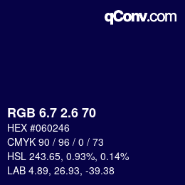 カラーコード: RGB 6.7 2.6 70 | qconv.com