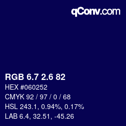 カラーコード: RGB 6.7 2.6 82 | qconv.com