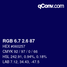 カラーコード: RGB 6.7 2.6 87 | qconv.com