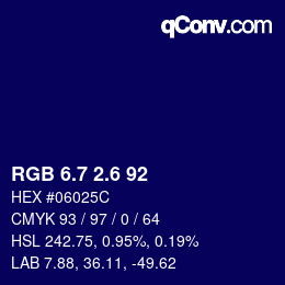カラーコード: RGB 6.7 2.6 92 | qconv.com