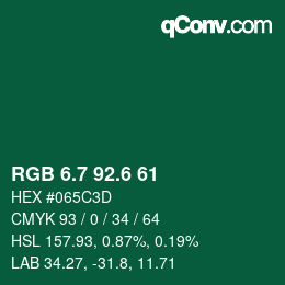 カラーコード: RGB 6.7 92.6 61 | qconv.com