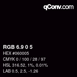 カラーコード: RGB 6.9 0 5 | qconv.com