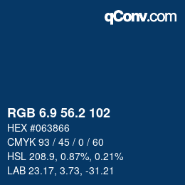 Color code: RGB 6.9 56.2 102 | qconv.com