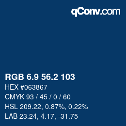 Código de color: RGB 6.9 56.2 103 | qconv.com