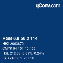 Color code: RGB 6.9 56.2 114 | qconv.com