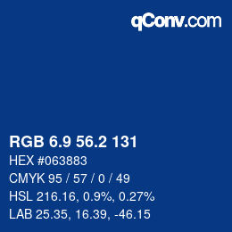 Color code: RGB 6.9 56.2 131 | qconv.com
