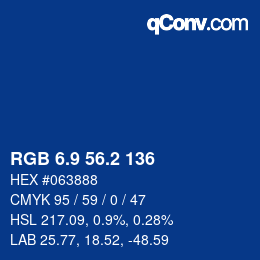 Color code: RGB 6.9 56.2 136 | qconv.com